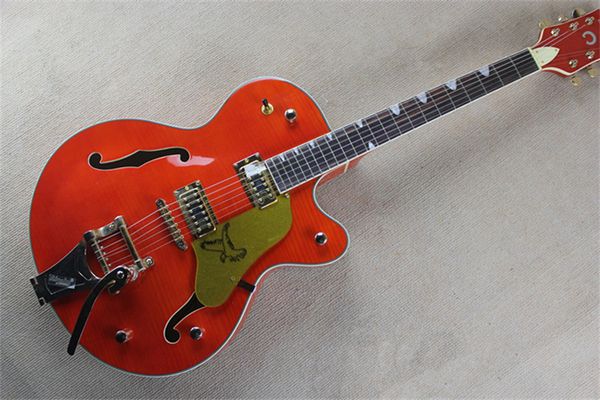 

red falcon jazz electric guitar g 6120 mplae semi hollow body rosewood fingerboard golden hardware double f holes bigs tremolo bridge can be