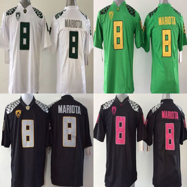 

youth #8 marcus mariota custom college oregon ducks jerseys white black green kids boys size customize american football wear stitched jerse