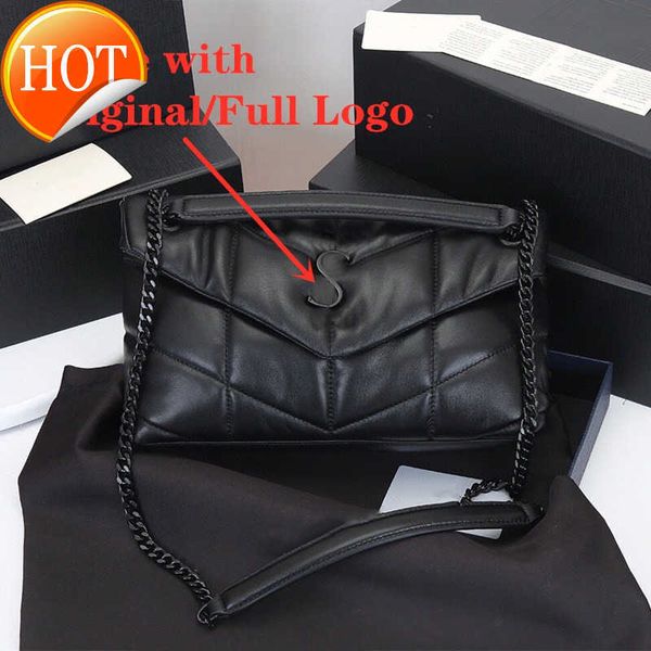 

shoulder bags soft sheepskin women loulou puffer genuine leather handbag crossbody classic envelope bag chain cross designer handbags design