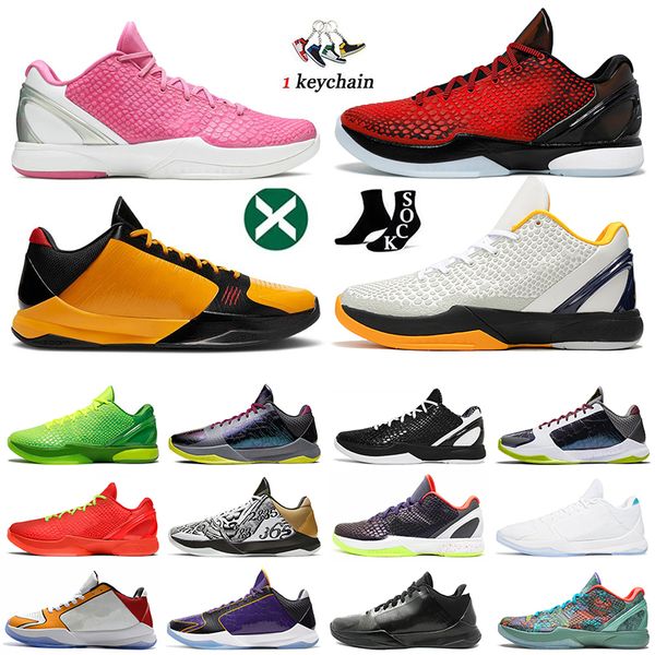 

mamba 6 protro grinch basketball shoes mens trainers sports outdoor mambacita bruce lee big stage chaos 5 rings metallic gold mambas kbs ath