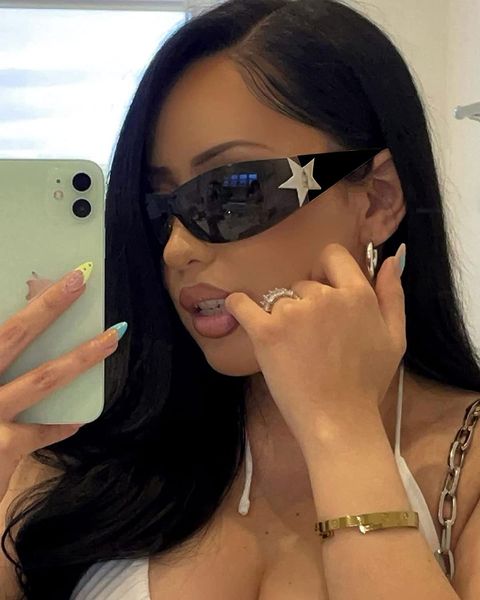 

sunglasses olick rimless for women men,trendy shield wrap around oversized fashion frameless sun glasses, White;black