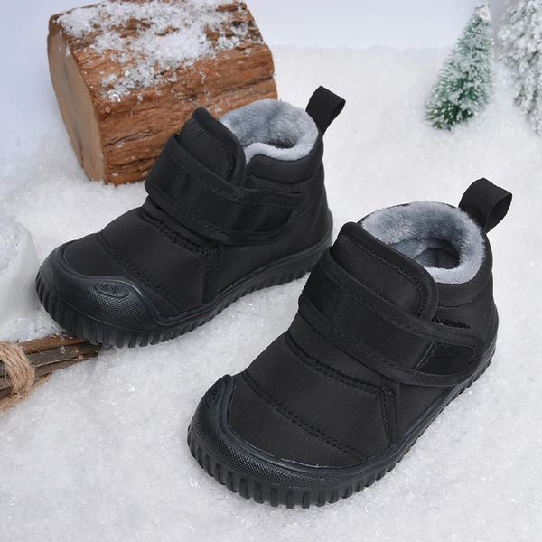 

Boots High Quality Durable Kids Outdoor Antislip Waterproof Soft Plush Winter Snow Short E8218 231124, Black