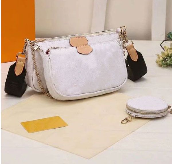 

designer 50colors women shoulder bags multi pochette accessoires genuine leather fashion handbags purses flower mini 3pcs 3 piece set crossb