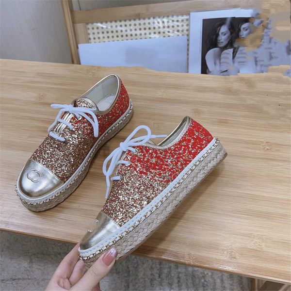 

fashion dress shoes 2023 channel women leather high heel metal buckle letter logo wedding party business casual flat shoes 05-015, Black