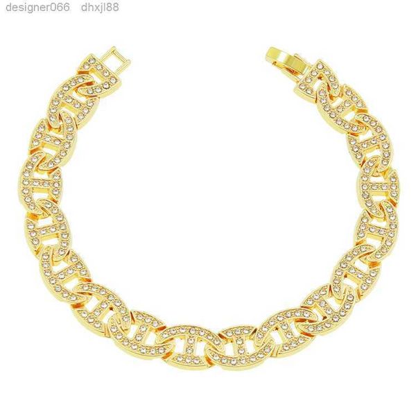 

hip hop jewelry 10mm 18k gold dainty cuban chain men charm bangle bracelet, Silver
