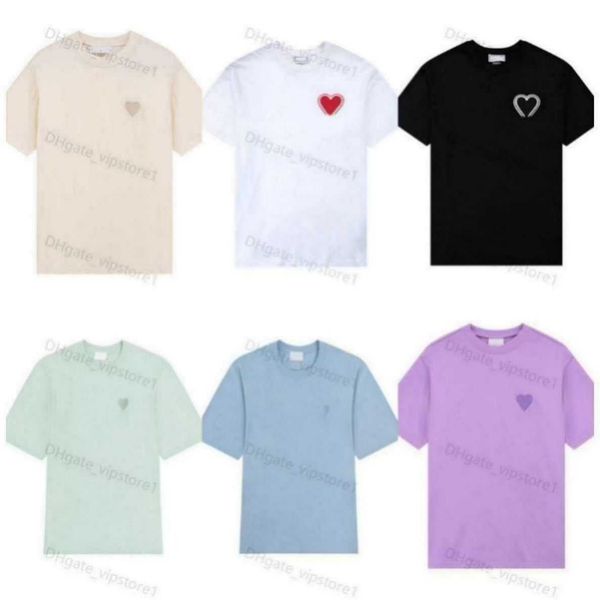 

2022new mens women designer of luxury amis t shirt fashion men s casual tshirt man clothing v2, White;black