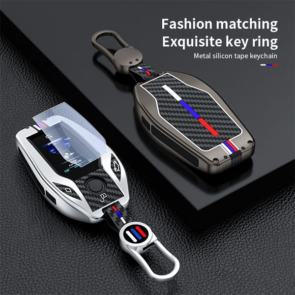 

zinc alloy led display car key case shell for bmw 5 7 series g11 g12 g30 g31 g32 i8 i12 i15 x3 x4 x5 x7 g01 g02 g05 g07 key fob cover holder