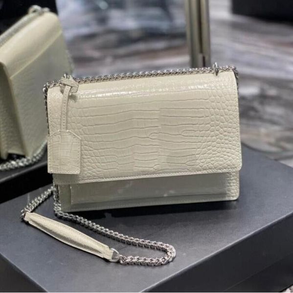 

leather shoulder handbag woman bag women purse original box cross body messenger chain lady bags handbags designer alligator
