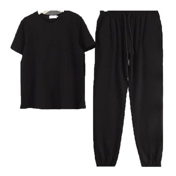 

designers womens two piece set t shirt trousers tracksuits short set sport swear luxurys sportswear short sleeved spring short sleeve elasti, Gray