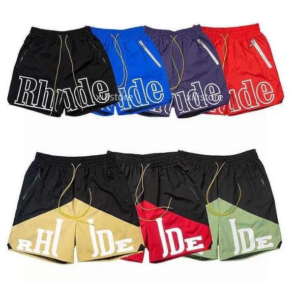 

rhude mens shorts athletic casual mesh short men womens classic beach fashion luxury designer casual street hip hop couples designer shorts, White;black