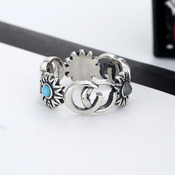

designer vintage womens classic couple rings 925 silver unique logo men and womens rings fashion versatile jewelry valentines day gift