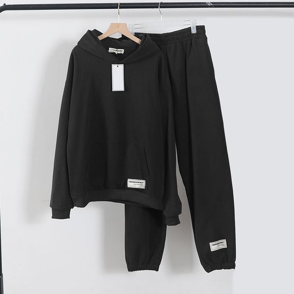 

men's tracksuits 100% cotton hooded sweatshirts track pants men two piece sets tracksuits hoodies joggers sweatpants sweatsuits spring, Gray