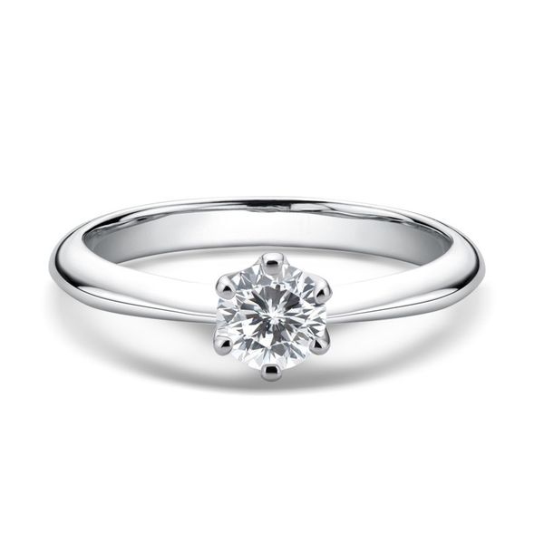 

authentic d color mosanite ring 0.5 ct classic six claws s925 silver plated 18k gold ring female, Golden;silver