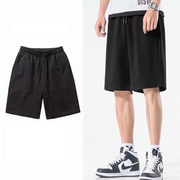

men's shorts summer casual men solid drawstring elastic waist black breathable harajuku loose knee pants couple streetwear male 230424, White;black