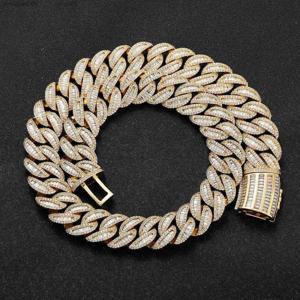 

15mm 20mm 18k gold plated hiphop zircon diamond jewelry miami cuban chain necklace, Silver