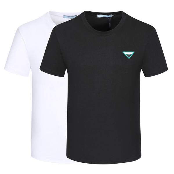 

2023 new designer summer short sleeve t-shirt solid 3d printed men's o-neck casual loose tees top, White;black
