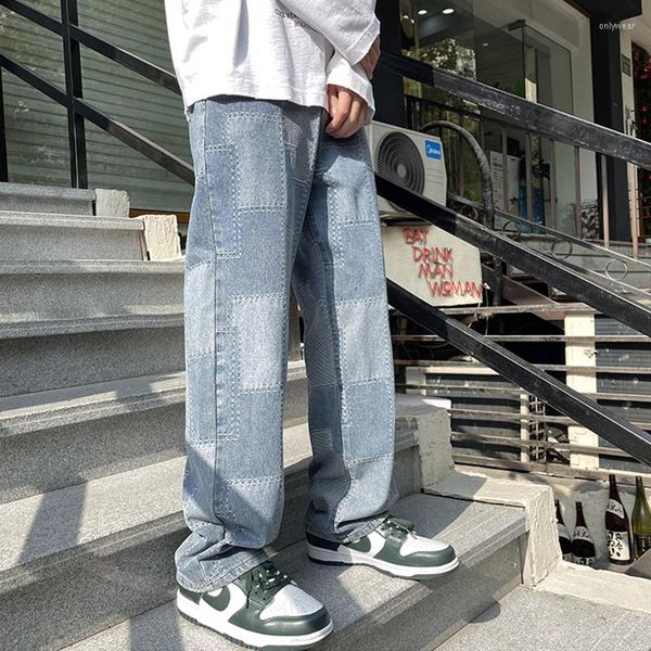 

Men's Jeans Legible Spring Autumn Men Casual Loose Denim Pants Male Straight For Man, Lan