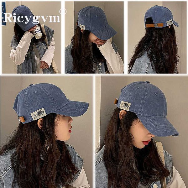 

caps soild color women baseball cap cotton casual snapback hats fashion outdoor sun visors adjustable girl bonnet y2k p230424, Yellow