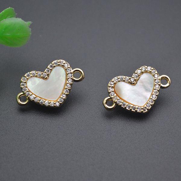 

new jewelry findings clasp heart lover shape shell connector paved cz beads hooks for diy necklace bracelet accessories