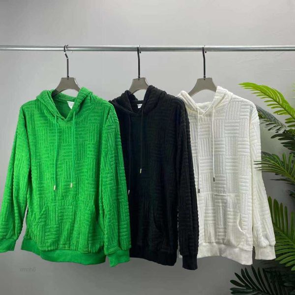 

mens designer hoodie hooded sweater bottega green 3d embroidered sweatshirt designer hoodies men women pullover fashion oversize hoody, Black