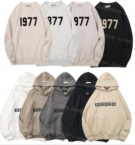 

designer mens essentail hoodie sweatshirts pullover streetwear essen hoodie oversized clothing mens hooded jumper refflective letter printi, Black