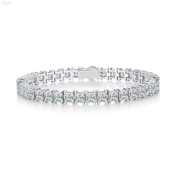 

cluster princess cut moissanite tennis bracelet wedding chain gra certified 925 sterling silver