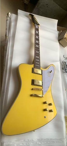 

new arrival 6 string firebird model electric guitar in gold gold20230226