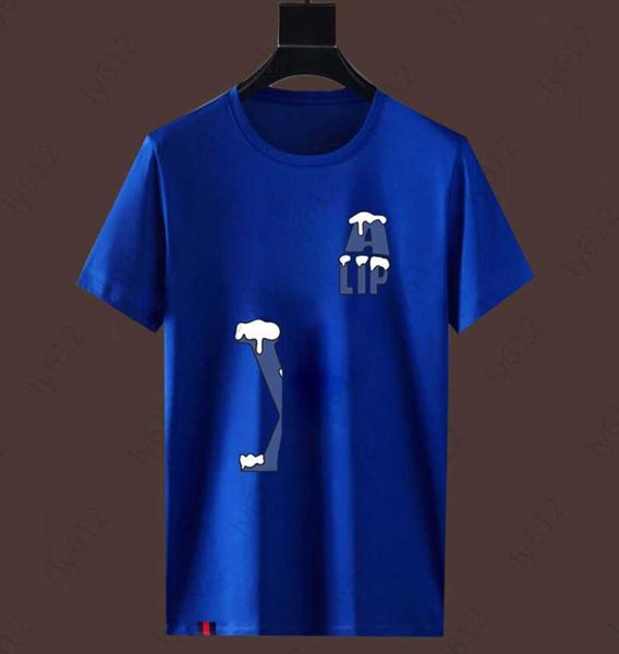 

blue fashion mens designer summer classic fashion luxury versatile simple cartoon pattern 3d printing design round neck short sleeve pure c, White;black
