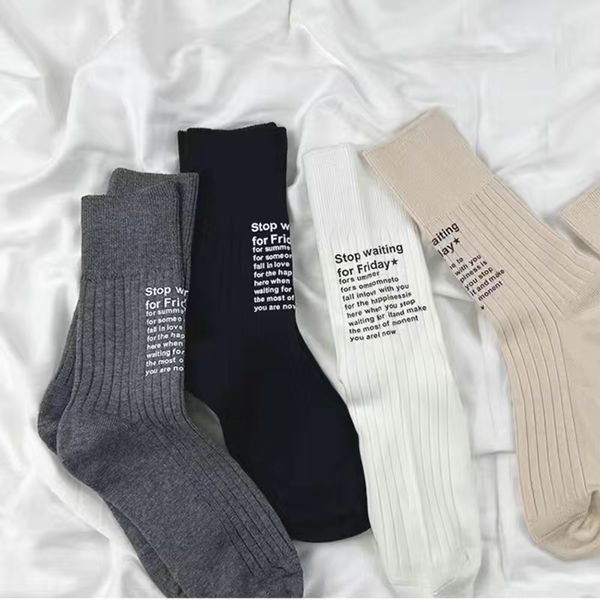 

multicolor fashion swaitting designer mens socks women men cotton all-match classic breathable mixing football basketball socks, Black