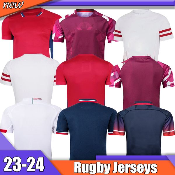 

21 22 rugby jerseys home away 2023 2024 shirt size s-5xl maillot de white red and blue rugby shirt rugby camisetas rugby, Black;gray