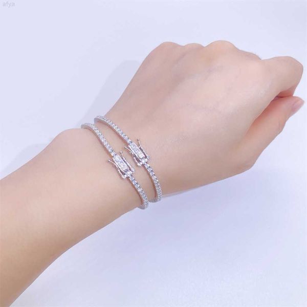 

gra vvs cluster round cut 4mm 925 sterling silver bracelet moissanite tennis chain