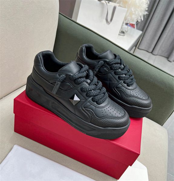 

new thick soled small white shoes female casual rivet heightening lace-up muffin bottom couple daddy shoes sneakers