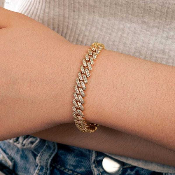 

custom 8.8mm cuban chain link vvs moissanite 925 silver iced out bracelet