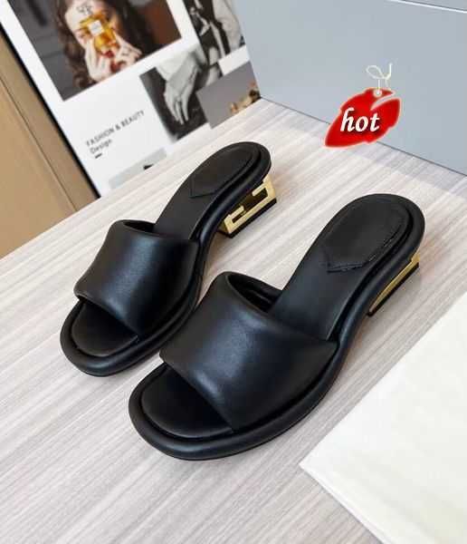 

summer sandals baguette shoes women leather luxurys fendyity slides sculptural heels lady slide flats elegant walking slip slippers eu36-43