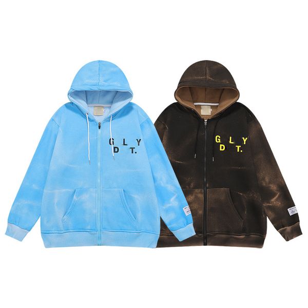 

tide men's fashion hoodies sweatshirts jacquard zipper up hoodie women's hooded sweatshirt pullover for male hoody sweatshirt, Black