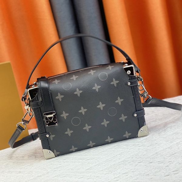 

mens and womens leather box bag classic printed bag vintage embossed bag multifunctional one shoulder bag portable crossbody bag #46358