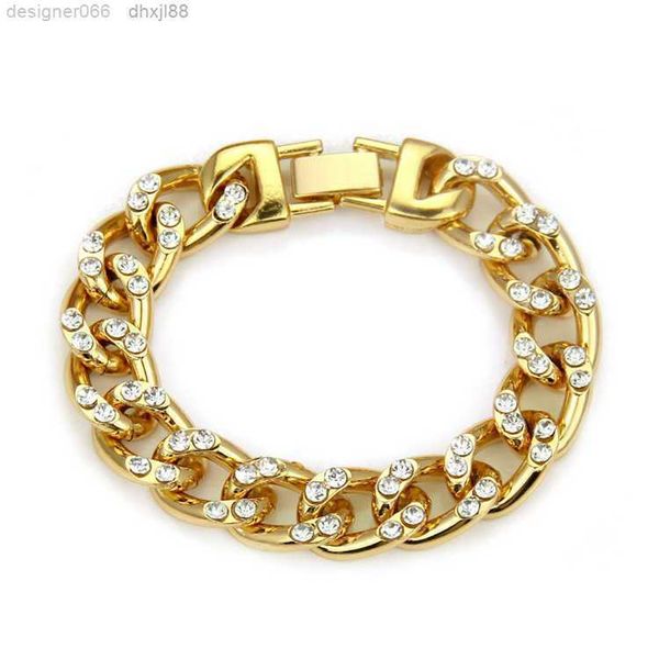 

14mm arrival hip hops cuban bracelet men iced out diamond link chain, Silver
