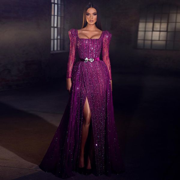 

party dresses sharon said luxury dubai fuchsia evening for women wedding 2023 elegant long sleeve overskirt arabic formal gowns 230422, White;black