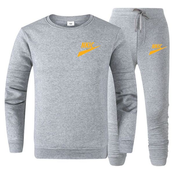 

mens clothing 2 piece set winter autumn tracksuit men jogging suit male running clothes sweatshirts jogger sets, Gray