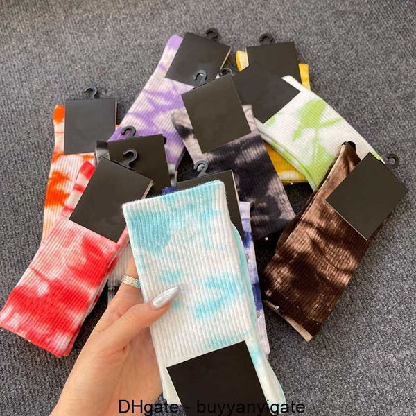 

men women colorful tie-dyeing skateboard cotton hiphop socks sox couple long sock christmas sock, Black
