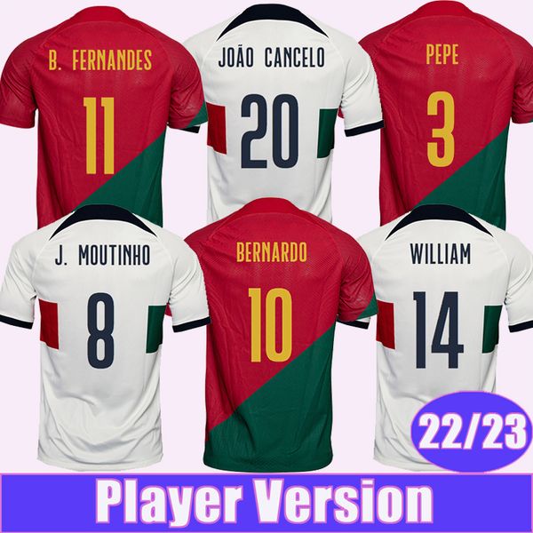 

22 23 joao felix player version soccer jerseys national team bernardo pepe b. fernandes j. moutinho william mens home away football shirt un, Black;yellow