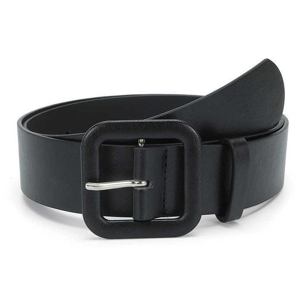 

belts new solid fashion color women's belts for trendy square hole female leather buckle strap designer jeans pants for girls belt w042, Black;brown