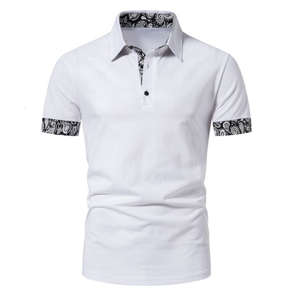 

men s t shirts fashion short sleeve color block polo summer csaual polo 230424, White;black