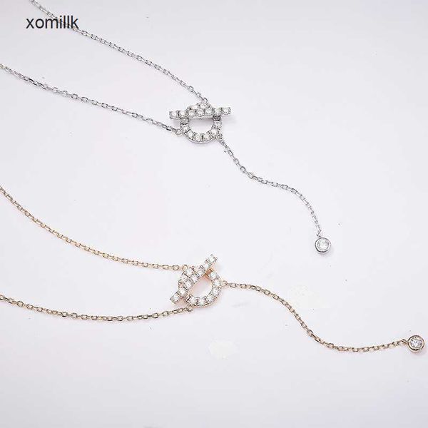 

hermm designer necklace strands ins style jewelry buckle tassel necklace s925 silver plated 18k gold minimalist temperament women s ot penda, Black