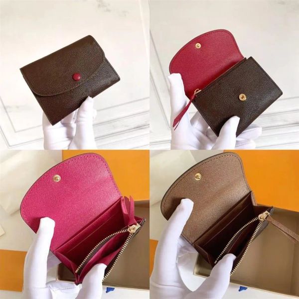 

classic women short walle grainedt leather coated canvas flower printed wallet polychromatic purse lady card holder fresh mini wallets holde, Red;black