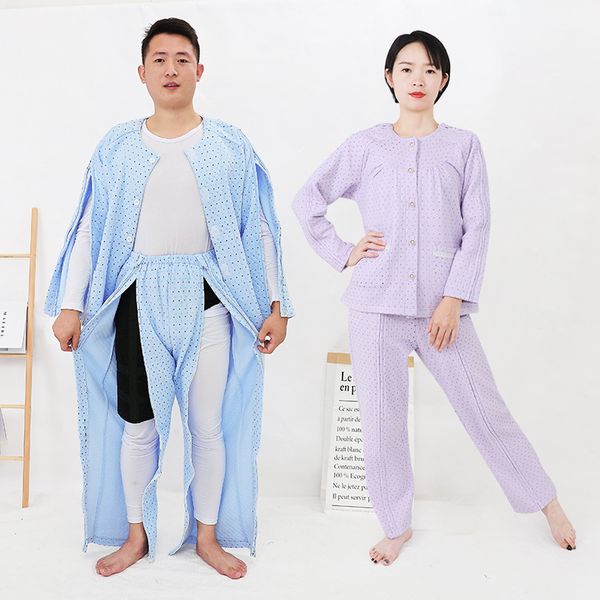 

Long Dress And Trousers With Zipper Nursing Suit For Infusion Check/ Acupuncture/ Moxibustion Convenient Spring/Autumn Care