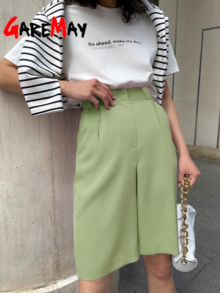 

women's shorts summer women's shorts casual loose wide leg long shorts pockets office solid knee-length oversize shorts for women, White;black