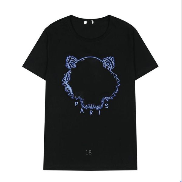 

designer t-shirt tiger head embroidered crewneck luxury sports classic comfort, White;black
