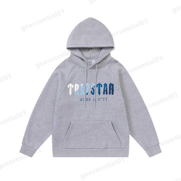 

hoodies trapstar tracksuit brand embroidery printed sportswear two pieces loose hoodie sweatshirt pants spring and autumn clothes 20 colors, Black