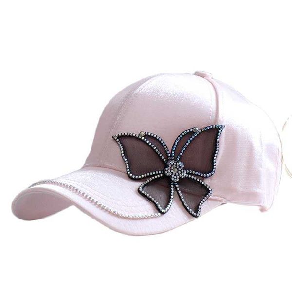 

new butterfly feel silk cap hats for girls women color baseball caps summer outdoor sports shade visor hat casquette p230424, Yellow